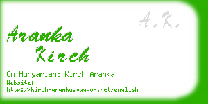 aranka kirch business card